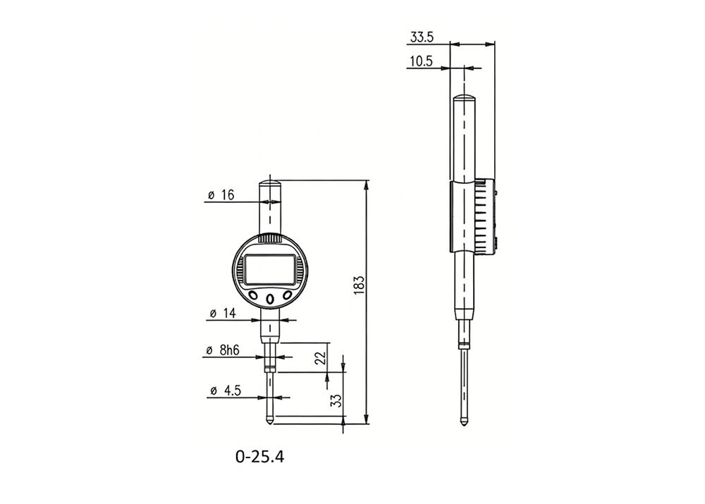 OEM/ODM 0-25.4mm/0-1" High-Precision Electronic Indicator Stroke, Spc Data Output, Ideal for Calibration Labs