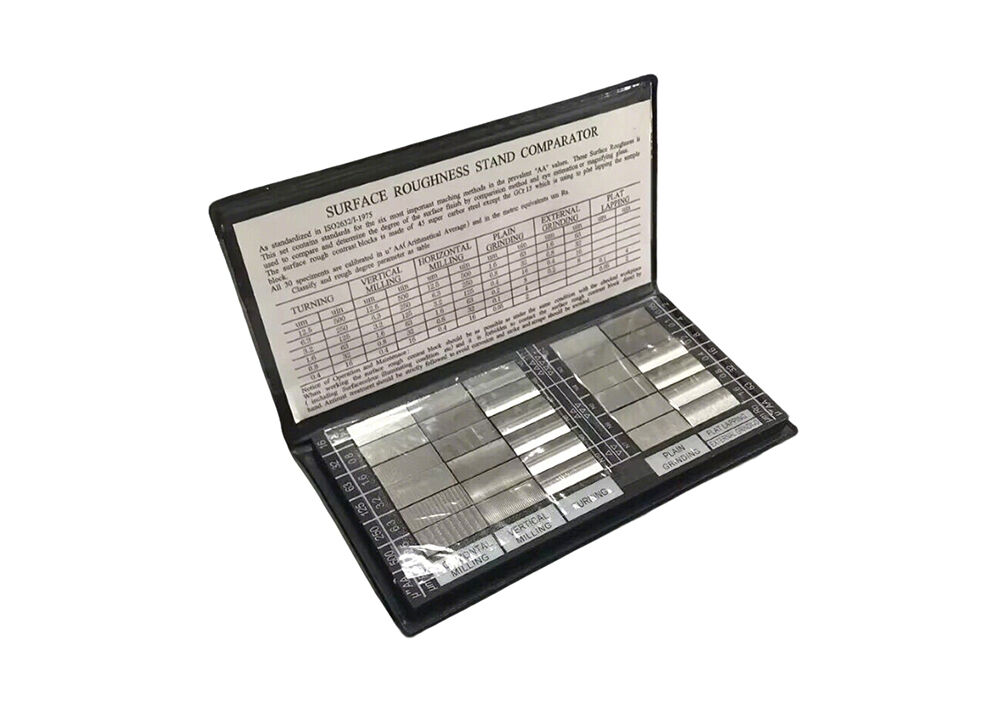 Portable 30Pcs Surface Roughness Comparator Kit Calibrated Surface Finish Reference Block for QC Testing