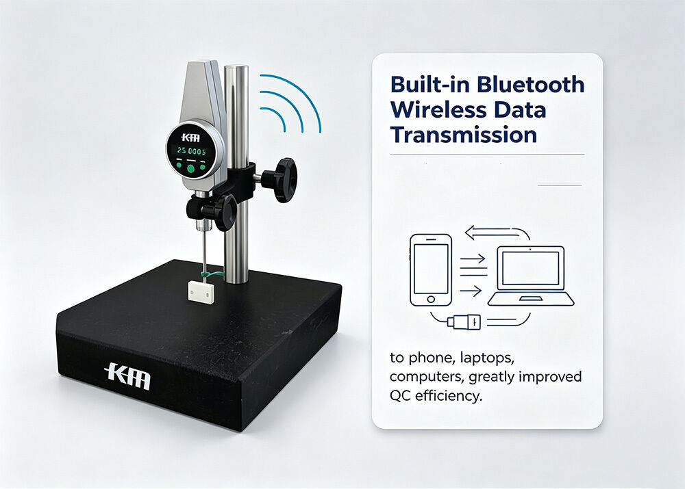 Built-in Bluetooth Wireless Data Output 0-50mm High Precision Digital Height Gauge with 0.0005mm Resolution for Mold Automotive Aerospace Electronic Parts Inspection