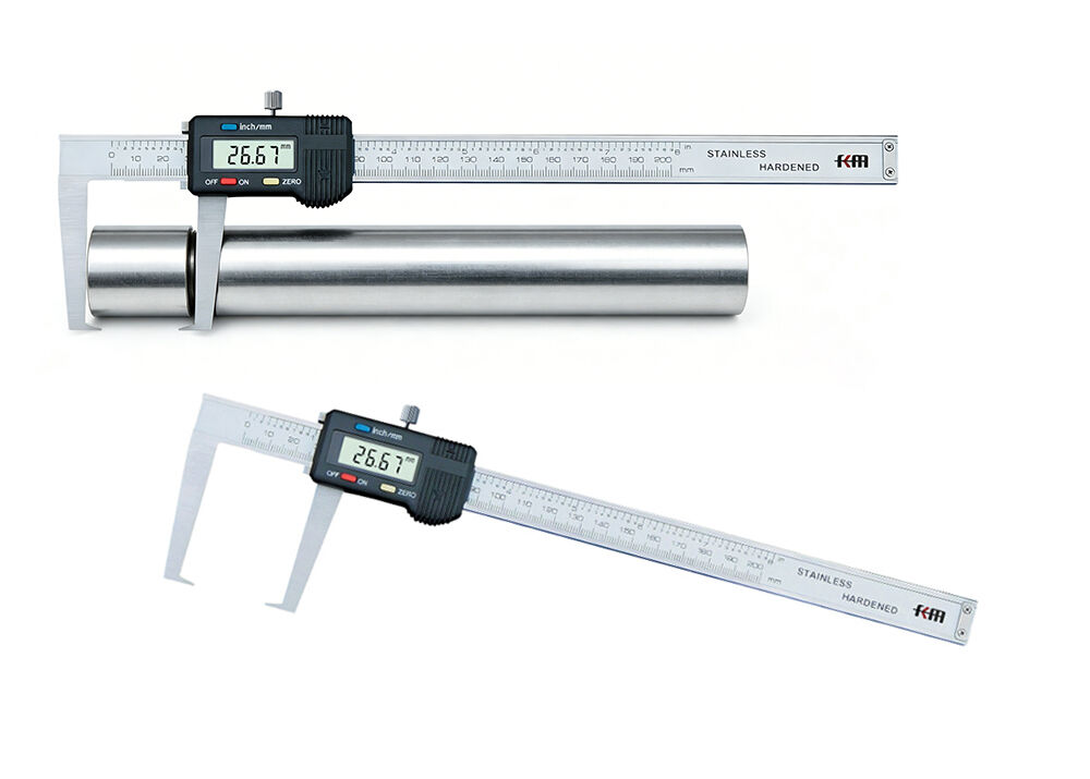 Flat Head 0-500mm/0-20" External Groove Caliper for Step Groove & Retaining Ring Measurement
